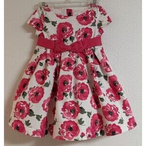 JANIE & JACK Special Occasion Floral Print Bow Party Dress w/Crenoline 18-24 mo